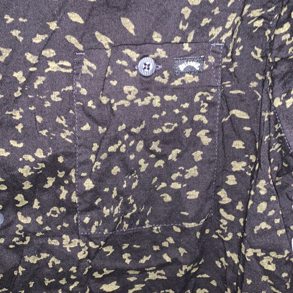Billabong black speckled green lightweight organic cotton button Down shirt - Picture 3 of 7